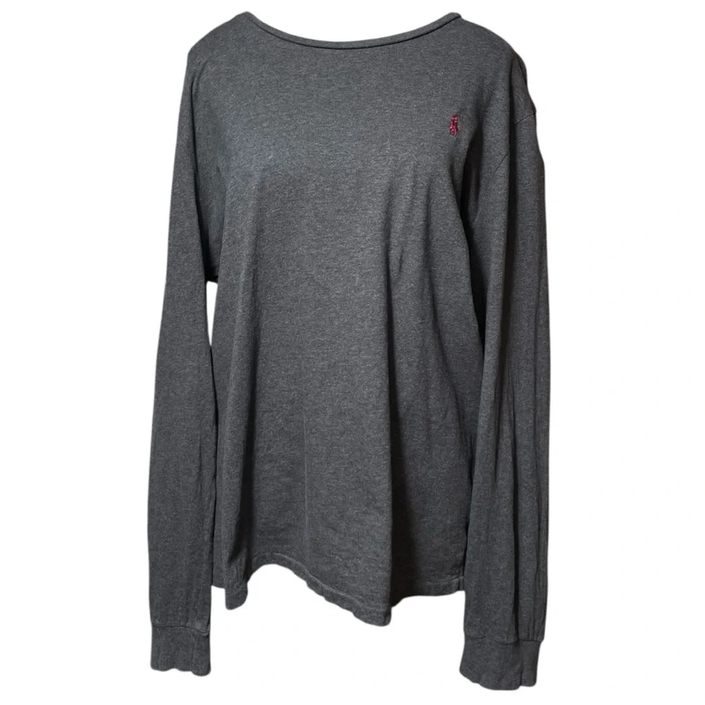 Polo Ralph‎ Lauren Men’s XL Charcoal Gray Long Sleeve T-Shirt Crewneck Classic *